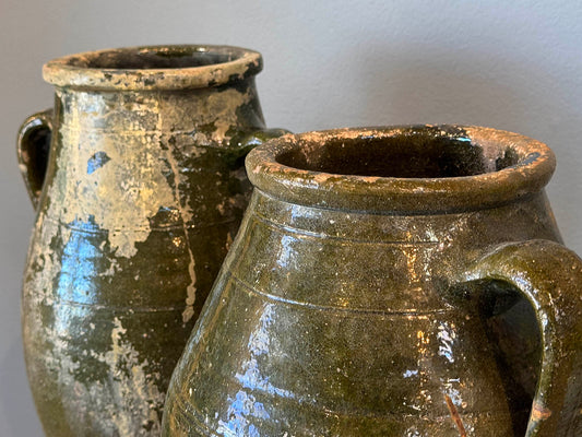 French Green Glazed Pot