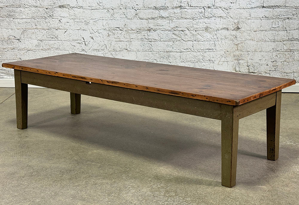 Lovely Antique French Painted Base Coffee Table c.1900