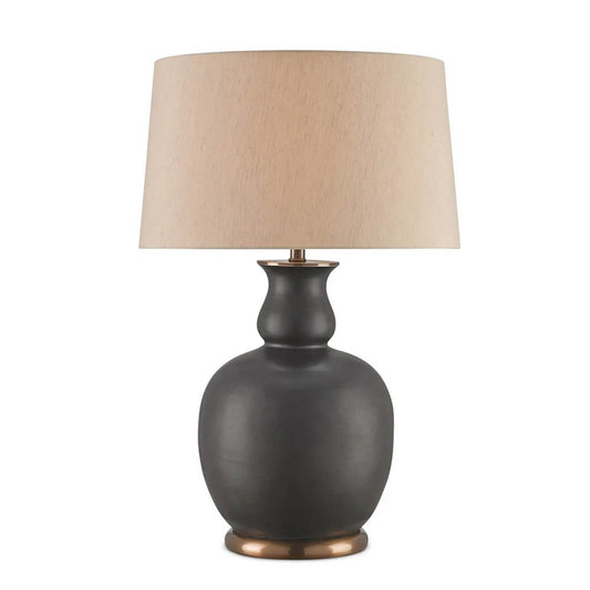 Ultimo Matte Black and Antique Brass Table Lamp