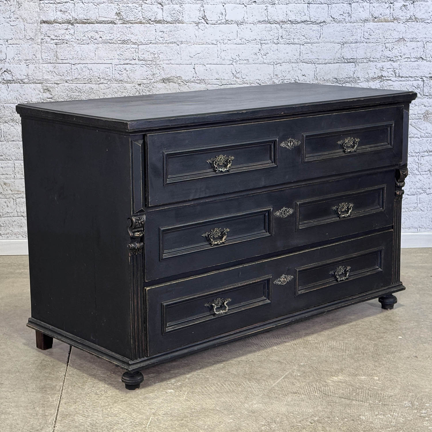 Antique Black Pine Three Drawer Dresser Base Sonoma Country Antiques Antique Black Pine Three Drawer Dresser Base Sonoma Country Antiques