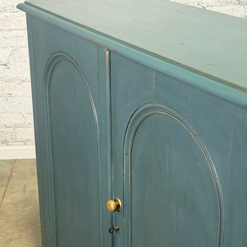 Antique Pine Arch Door Painted Cupboard c.1890