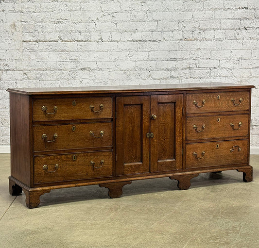 Exceptional Antique English Oak 6 Drawer 2 Door Server