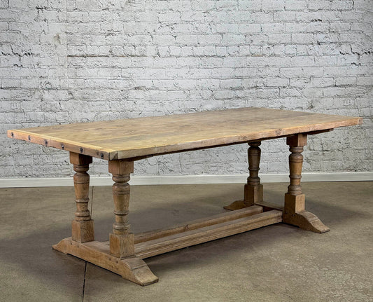 Antique Elm Trestle Table