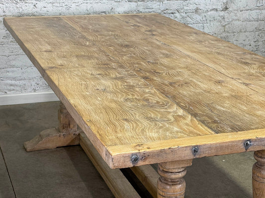Antique Elm Trestle Table
