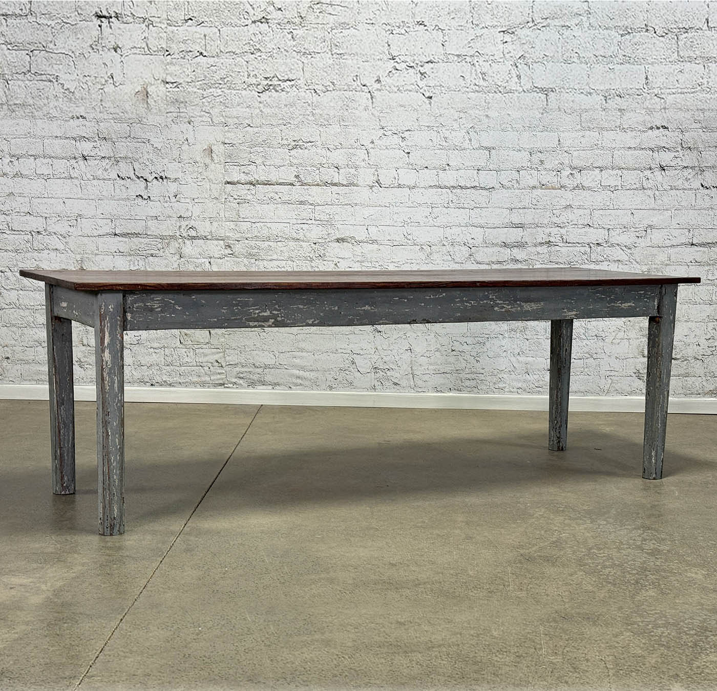 French Farmhouse Table with Painted Base