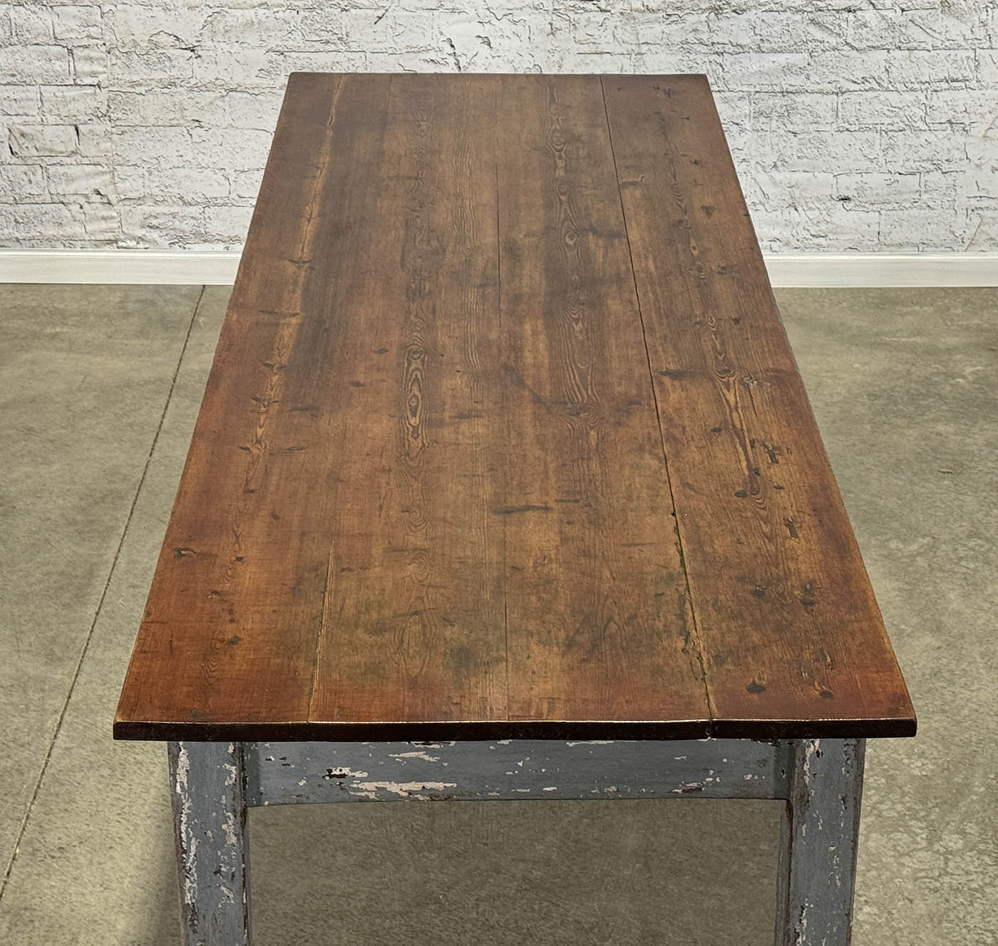 French Farmhouse Table with Painted Base