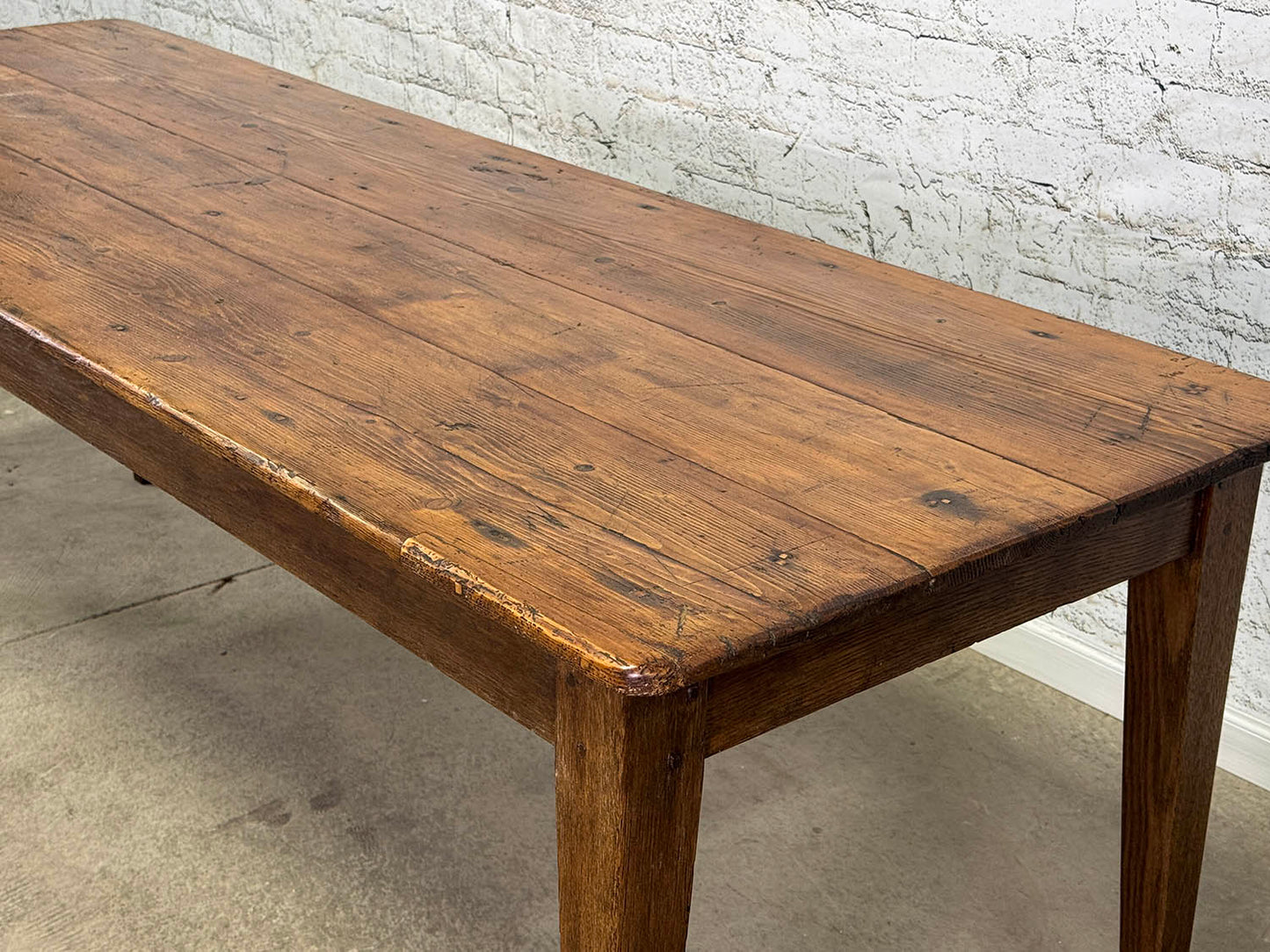 Antique Pine Farmhouse Dining Table