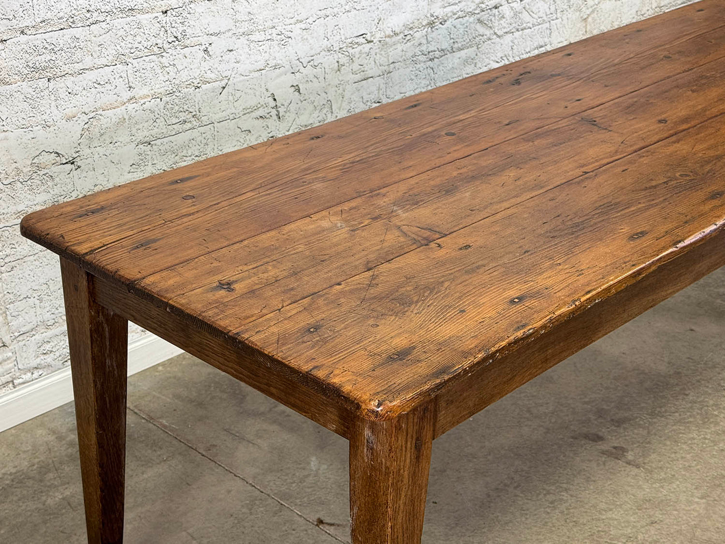 Antique Pine Farmhouse Dining Table