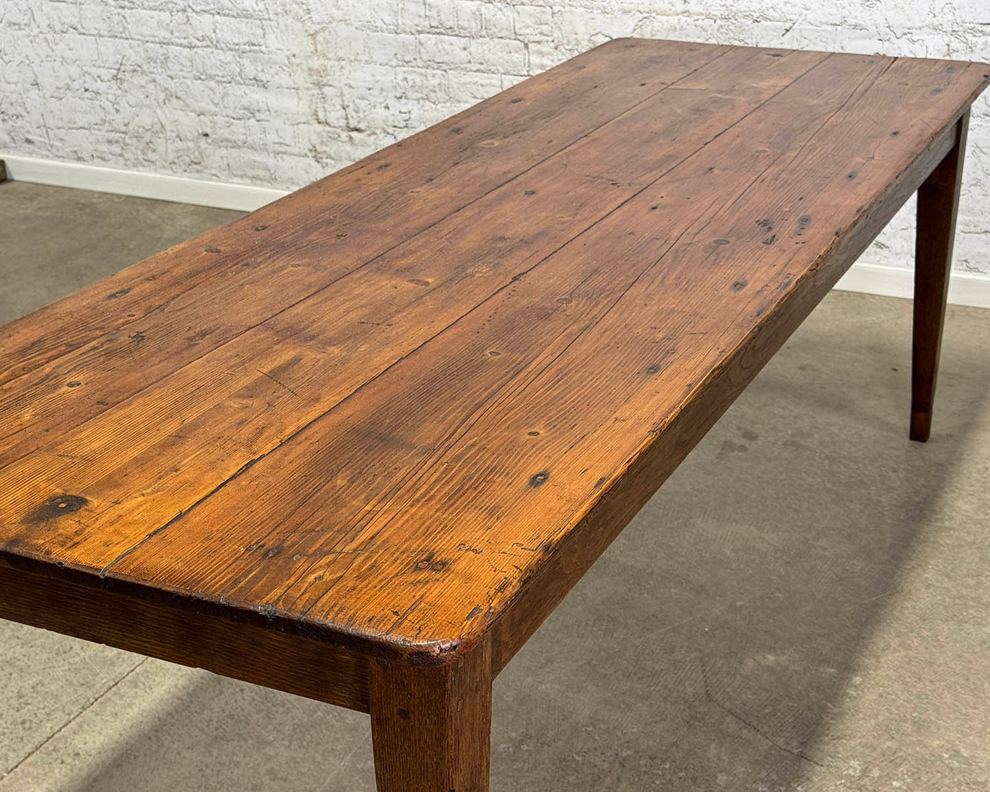 Antique Pine Farmhouse Dining Table