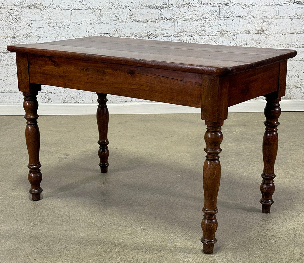 Antique French Cherry Table with Drawer c.1860