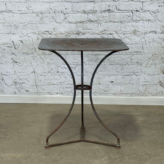 Antique French Original Paint Zinc Square Table