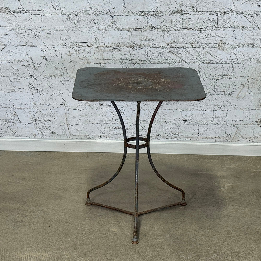 Antique French Original Paint Zinc Square Table