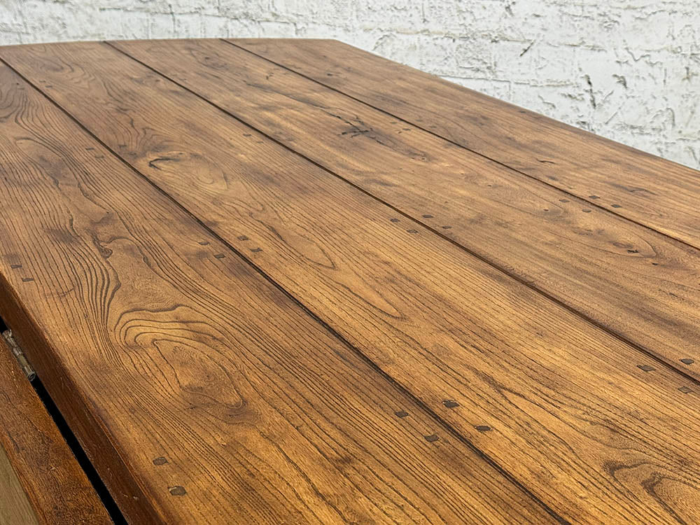 Antique English Elm Double Gateleg Table