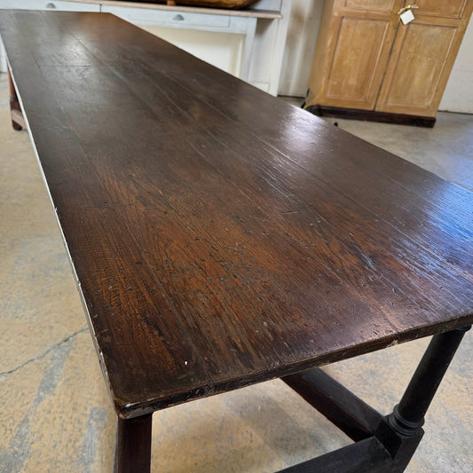 Antique Double Trestle Triangle Pedestal Table