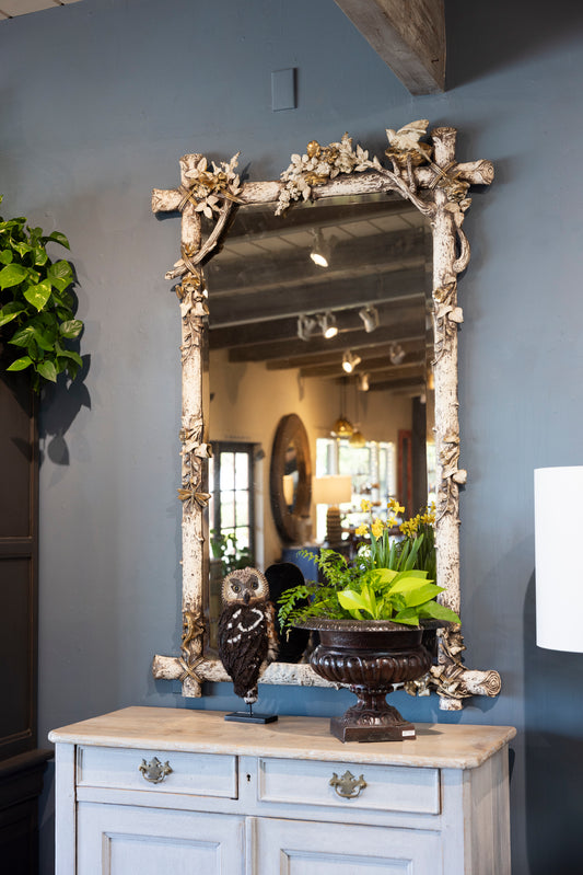 Antique French Mirror with Woodland Creatures