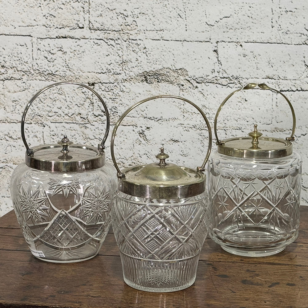 English Cut Glass Biscuit Barrel