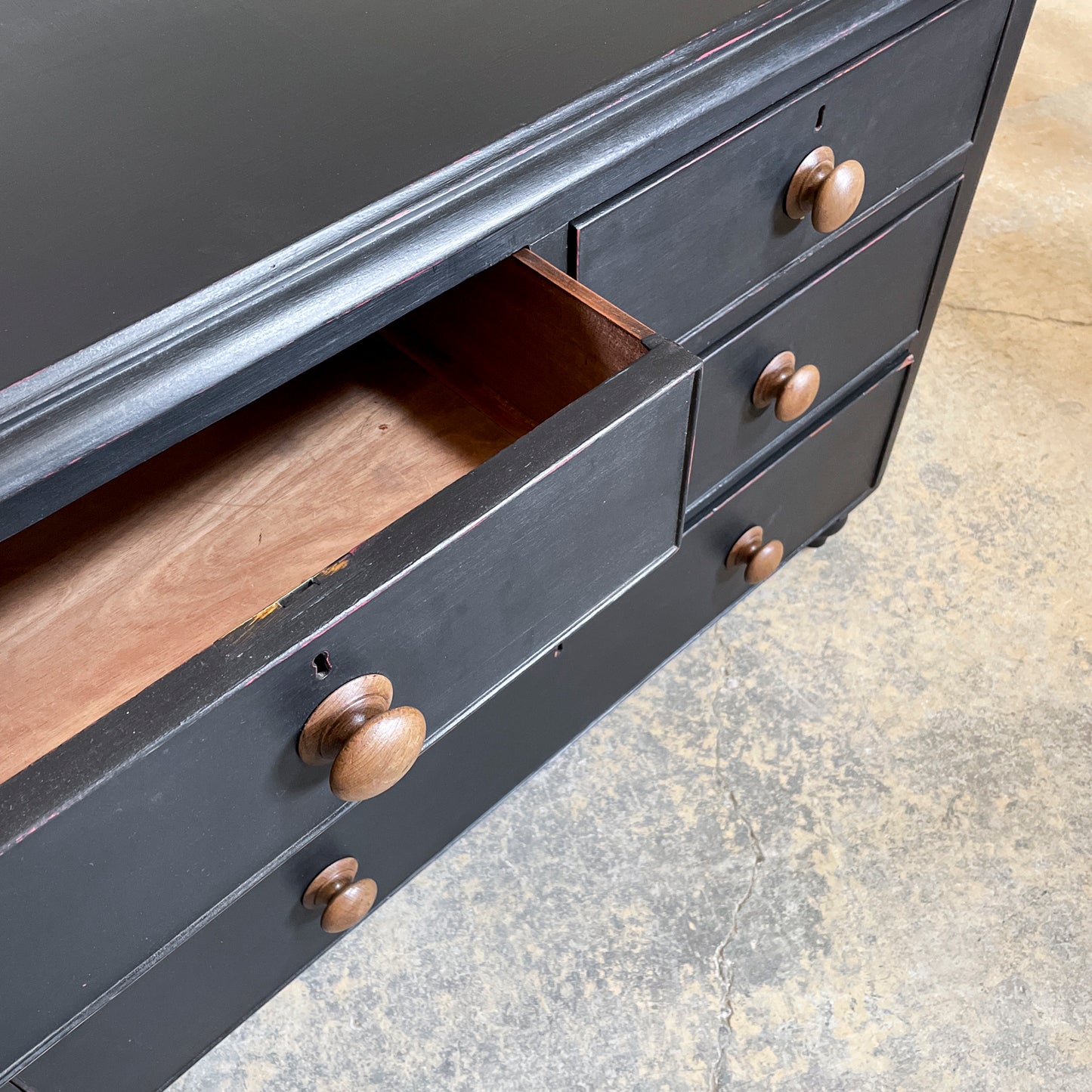 Antique Black Chest of Drawers