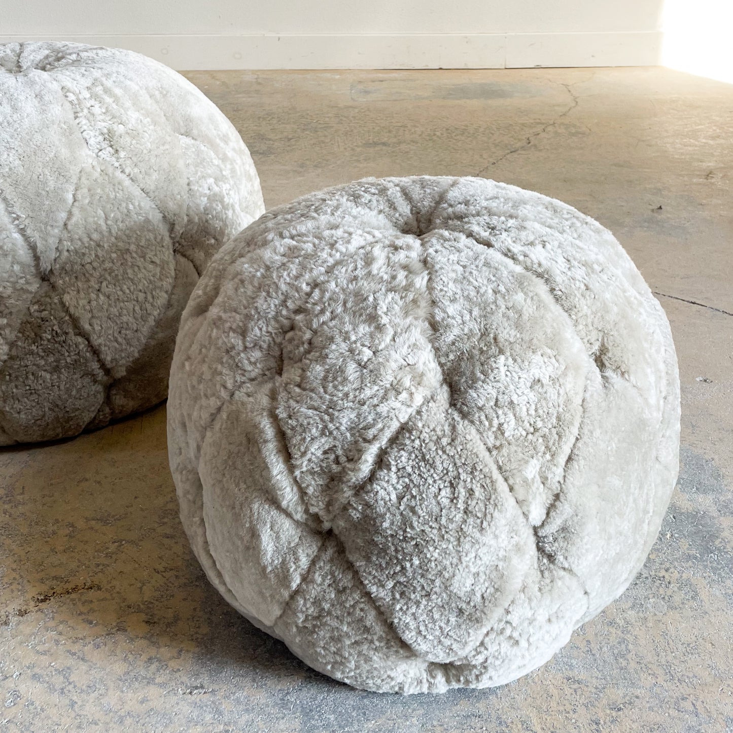 Shearling Tufted Ottomans