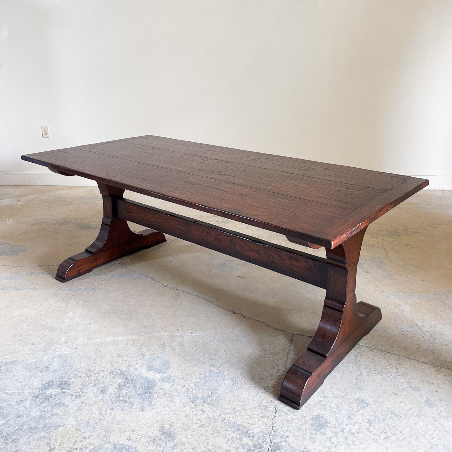 Handcrafted Oak Trestle Table