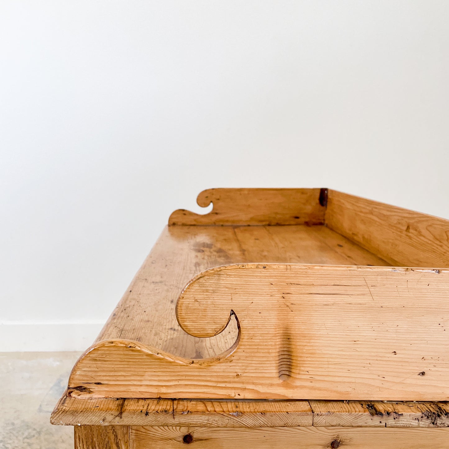 Antique English Pine Washstand with 2 Drawers