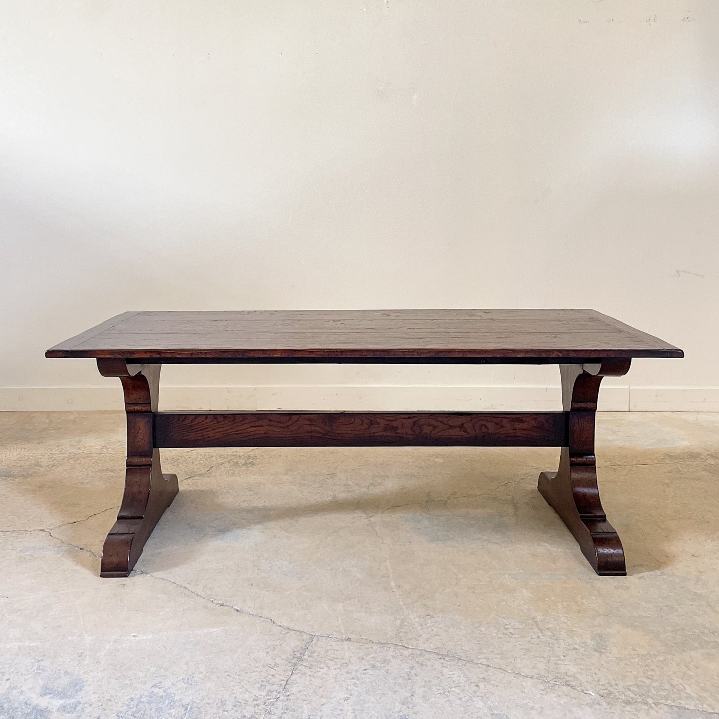 Handcrafted Oak Trestle Table