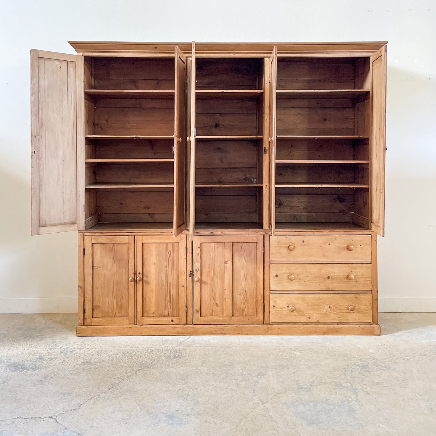 Antique English Housekeepers Cupboard with Great Storage