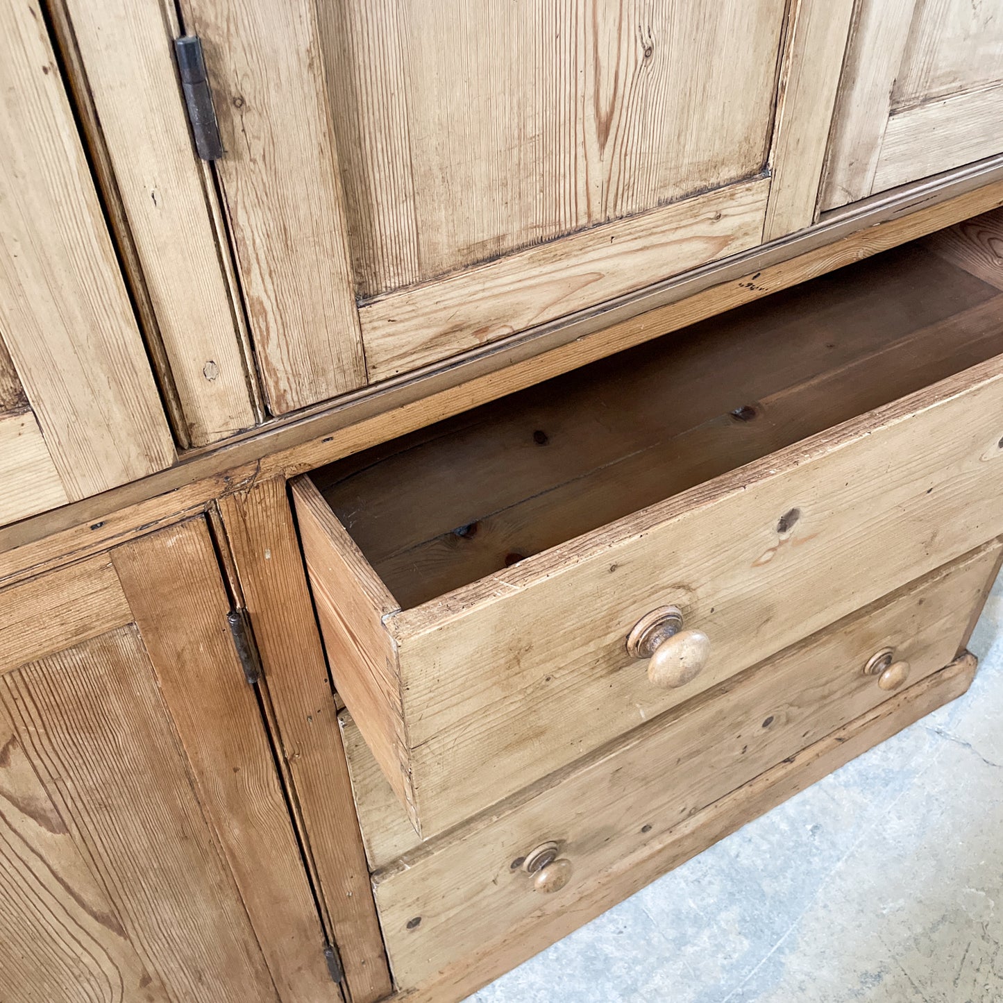 Antique English Housekeepers Cupboard with Great Storage