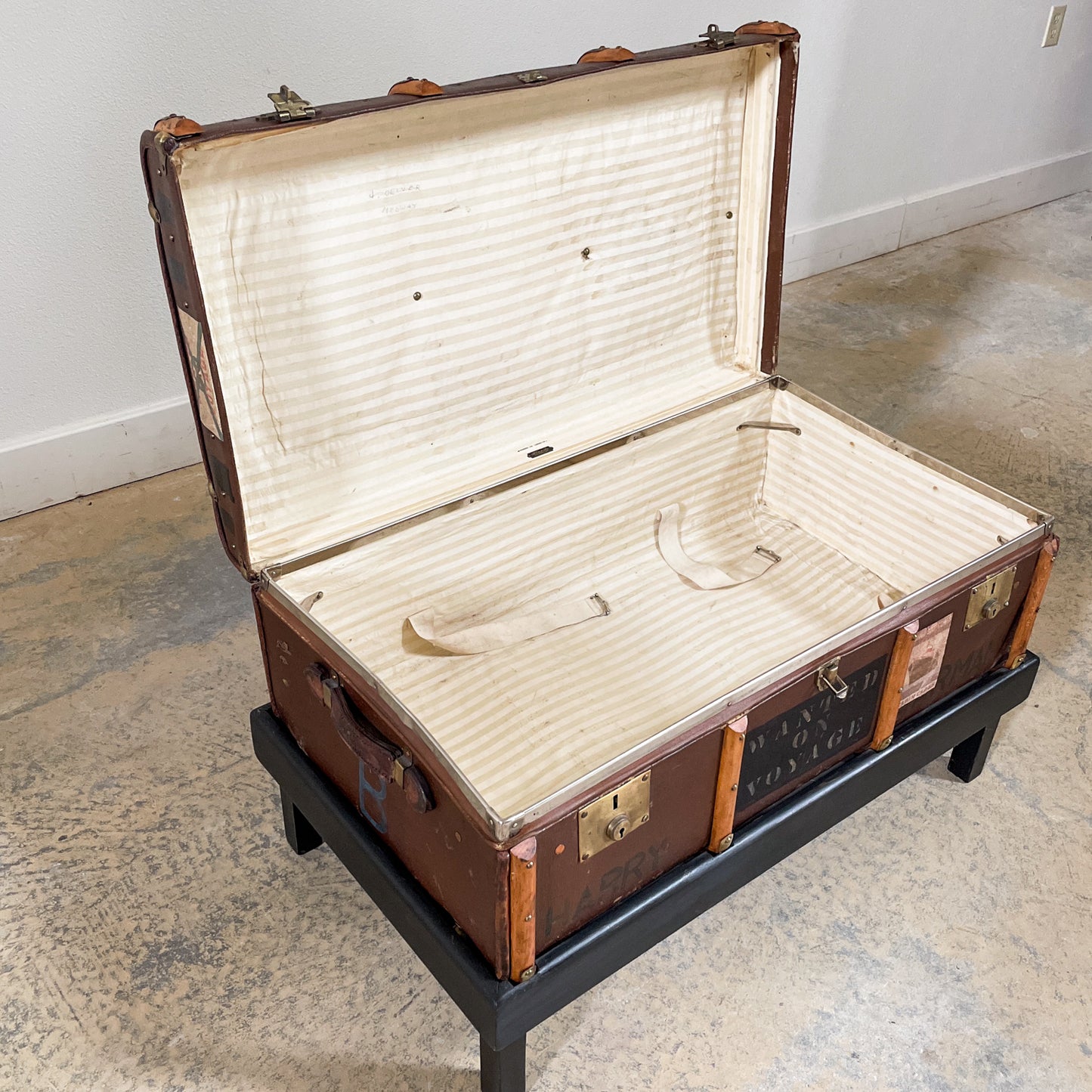Antique Leather Travel Trunk