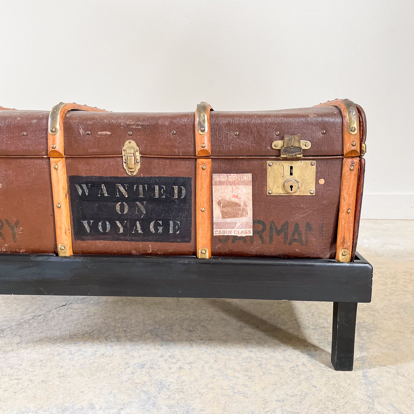 Antique Leather Travel Trunk