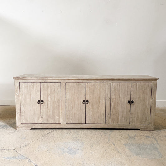 Reclaimed Pine with 6 Doors Sideboard with a Warm Toned Finish