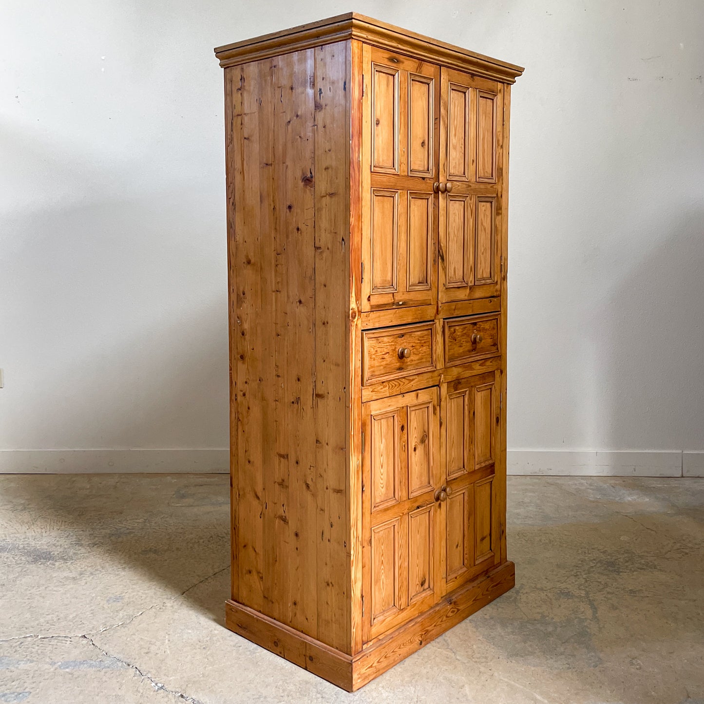 Reclaimed Pine 4 Door 2 Drawer Cupboard