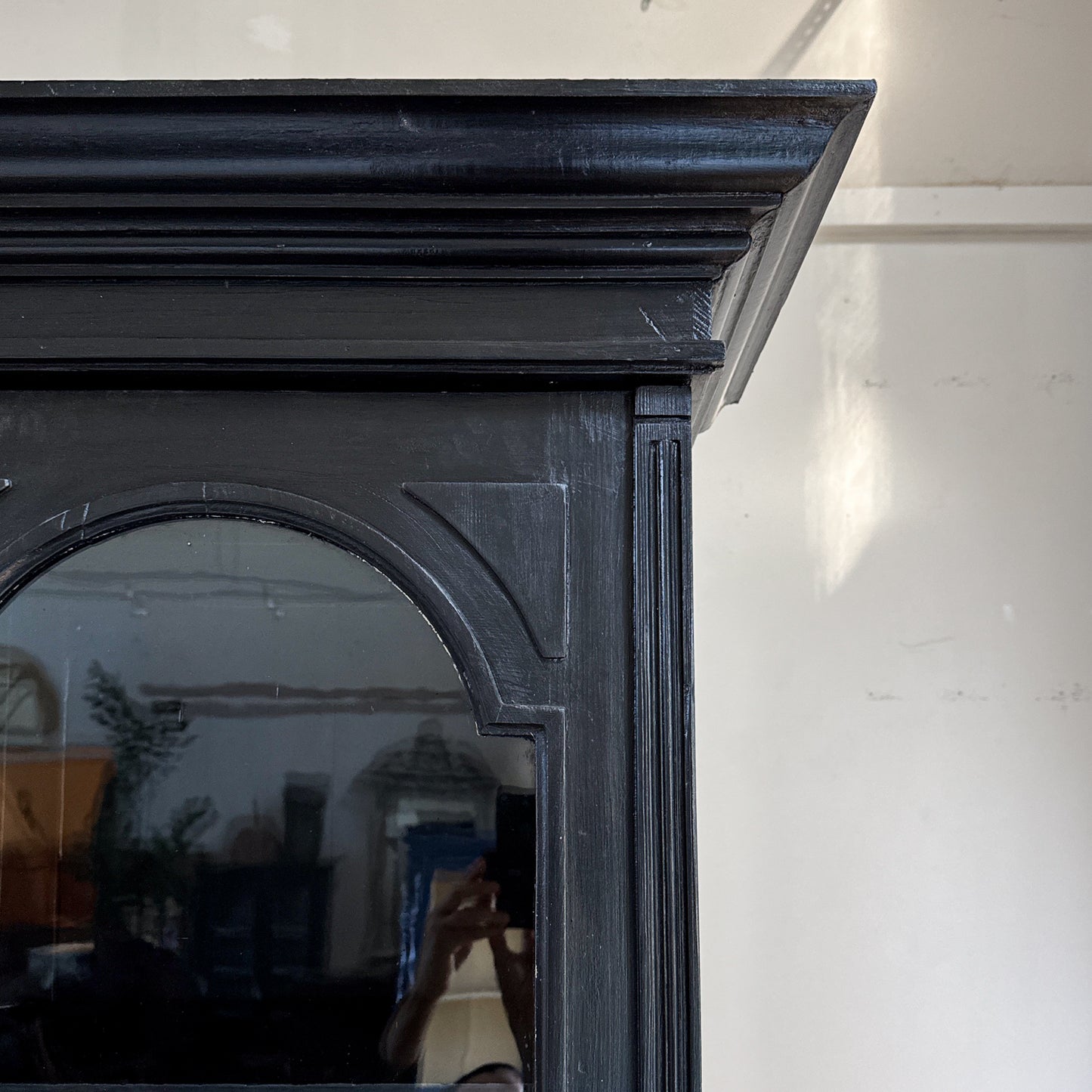 Large Antique Black Breakfront