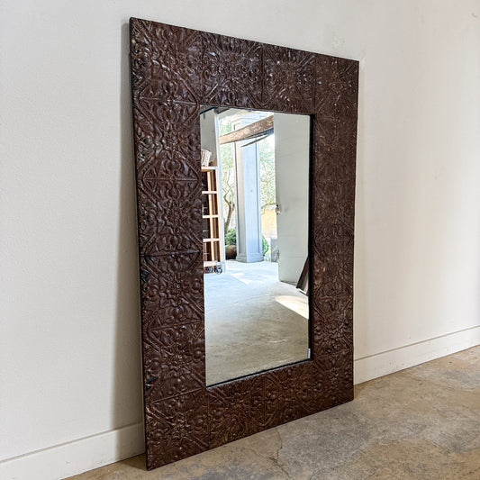 Large Pressed Tin Mirror