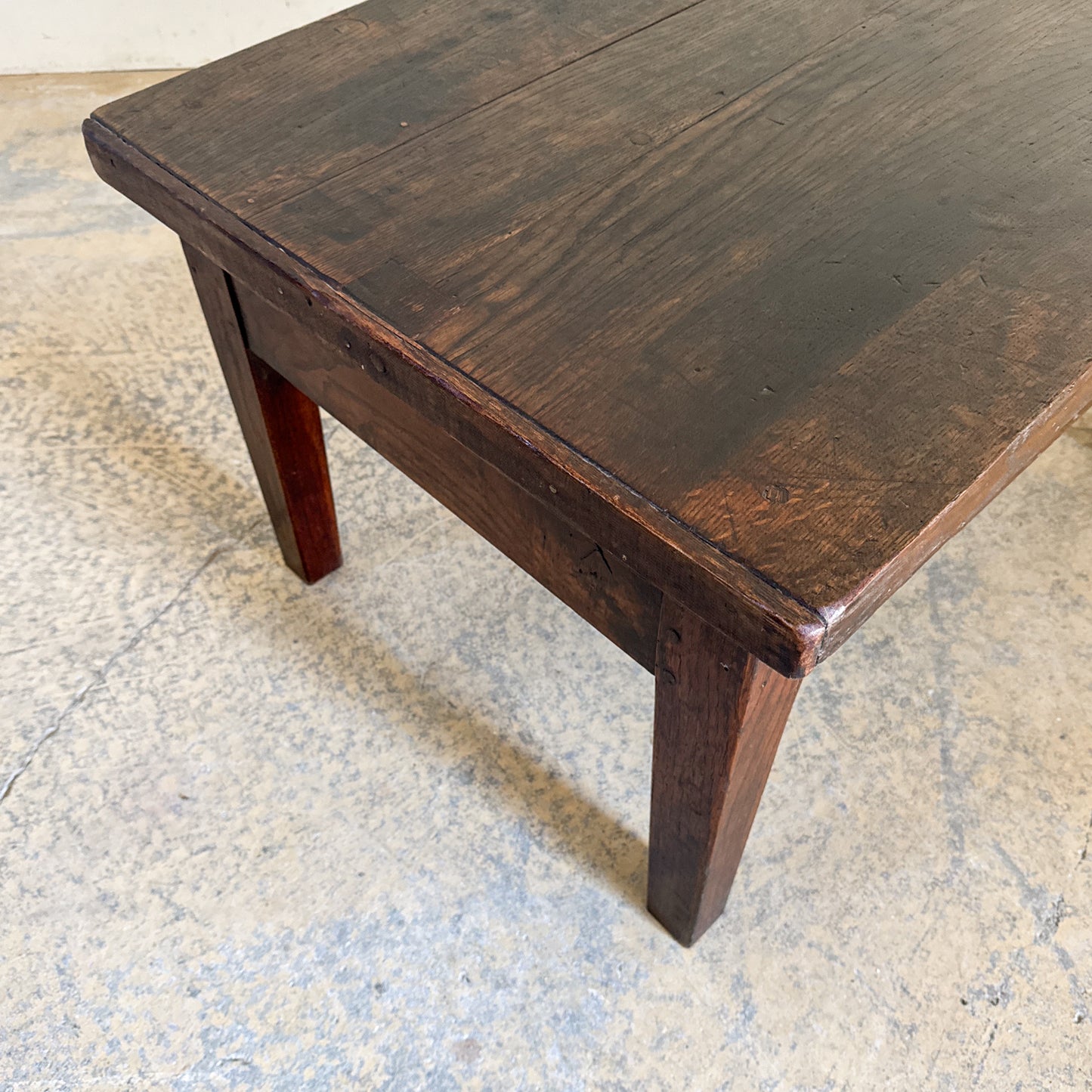 Antique French Oak Table Cut to Coffee Table
