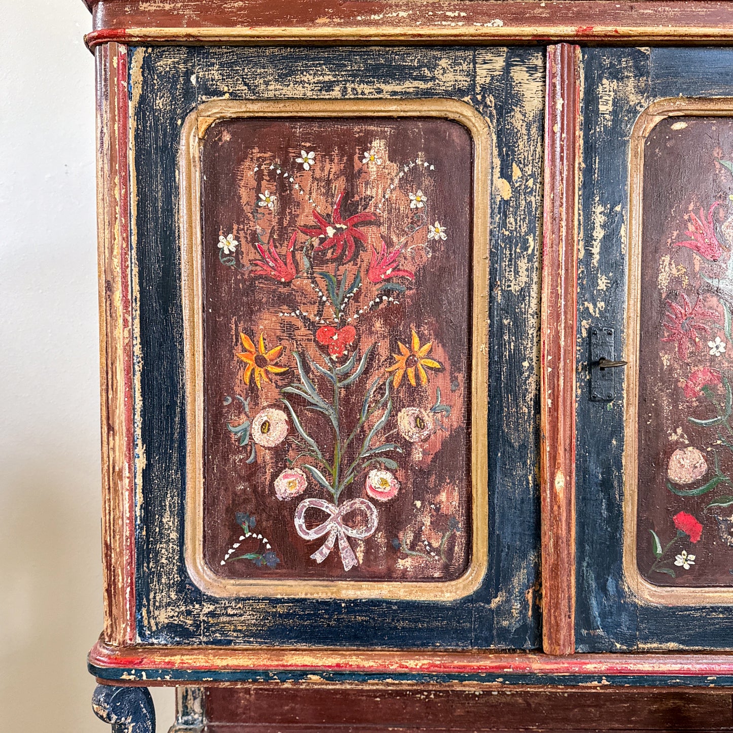 Antique European Folk Art Cupboard