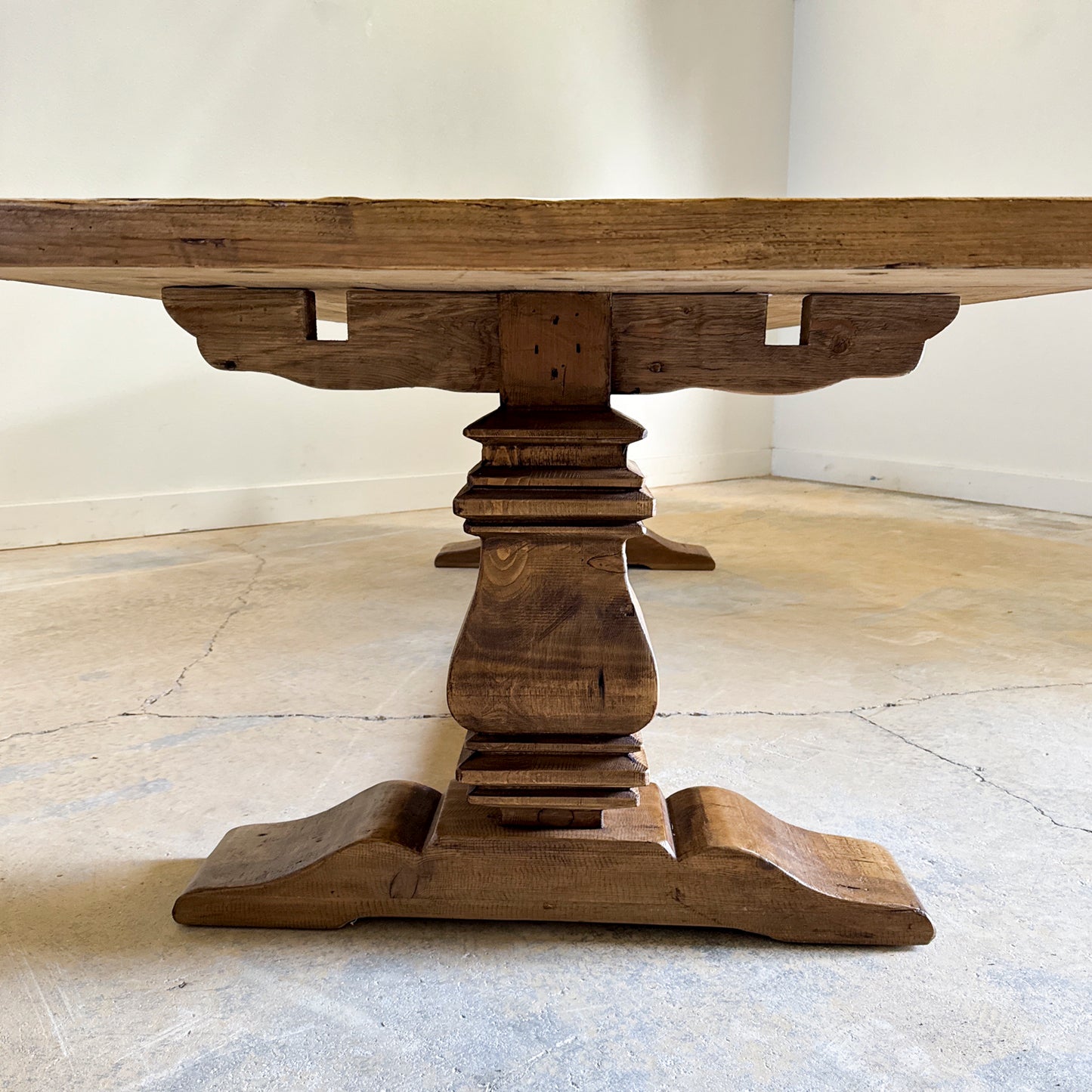 Handcrafted Pine Trestle Table