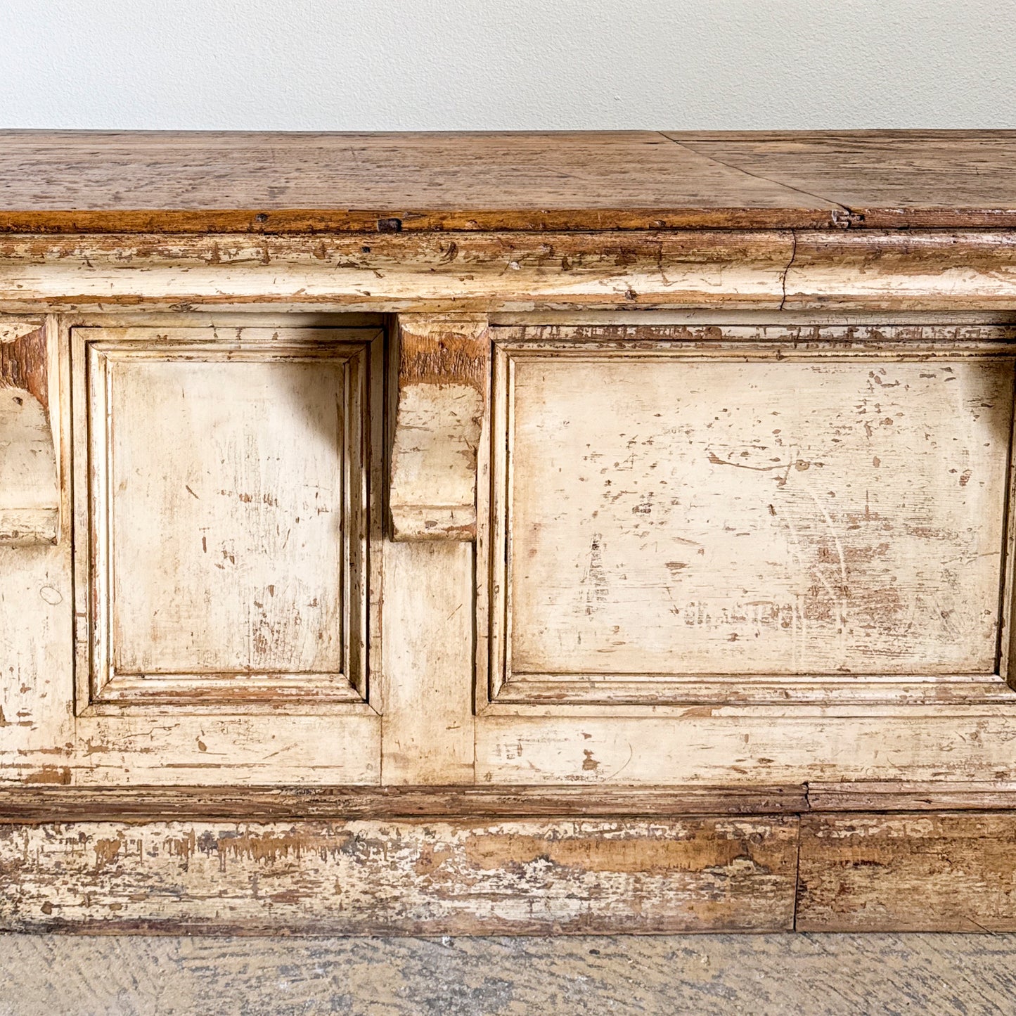 Antique English Painted Pine Shop Counter