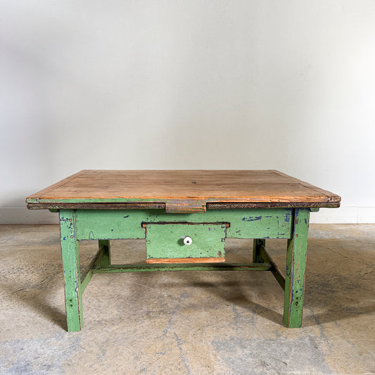 Antique Pine Drawleaf Table Cut to Coffee Table