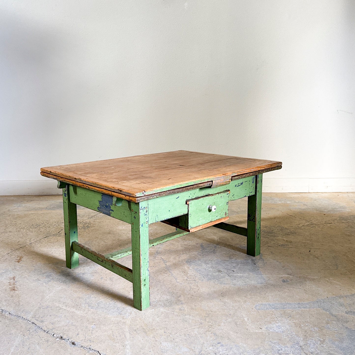 Antique Pine Drawleaf Table Cut to Coffee Table