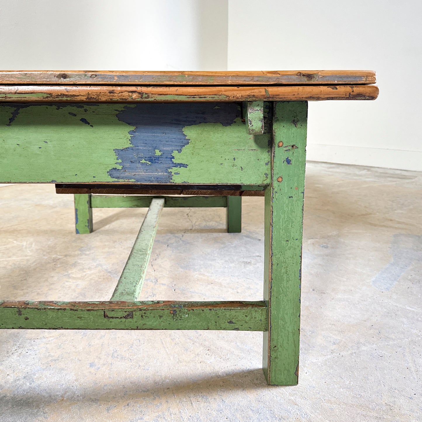 Antique Pine Drawleaf Table Cut to Coffee Table