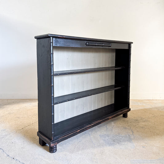 Faux Bamboo Bookcase Painted Black