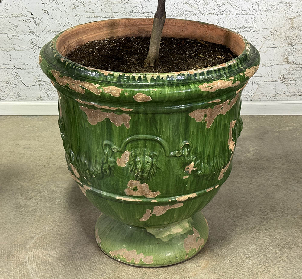 Vintage Pair of Green Anduze Planters