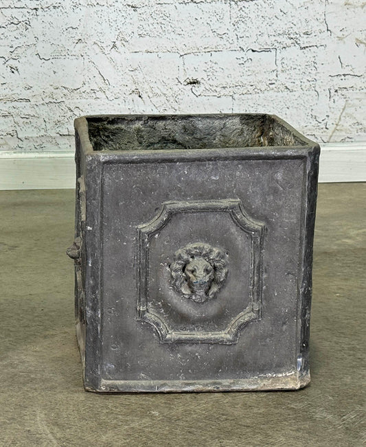 Lead Planter with Lion Face