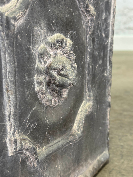 Lead Planter with Lion Face