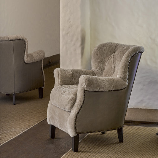 1547-01 Shearling & Leather Chair