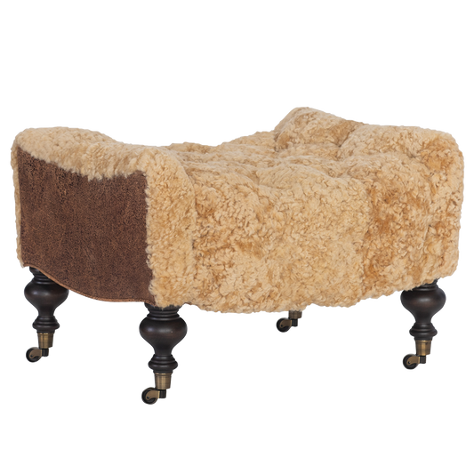 1744-00 Shearling Ottoman with casters
