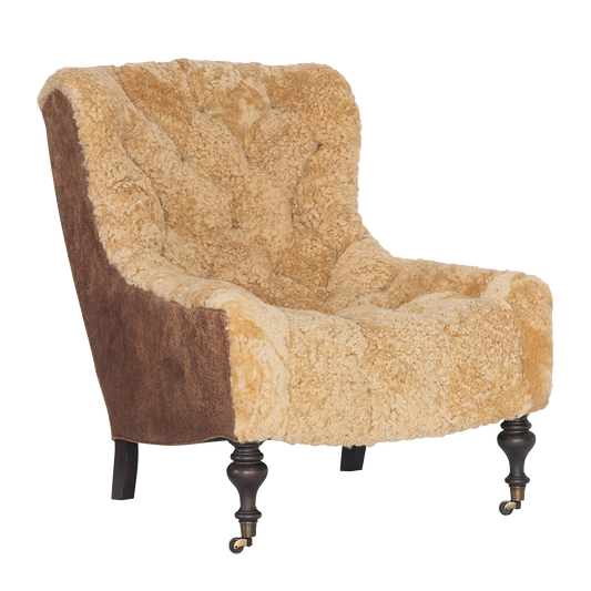 1744-01 Shearling Button Tufting on Castors