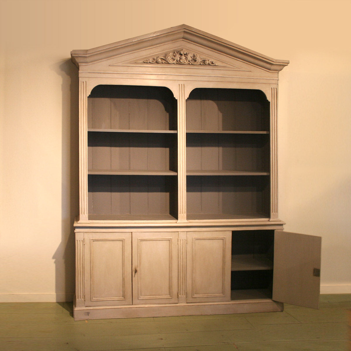 Modified Open Bookcase with Pediment