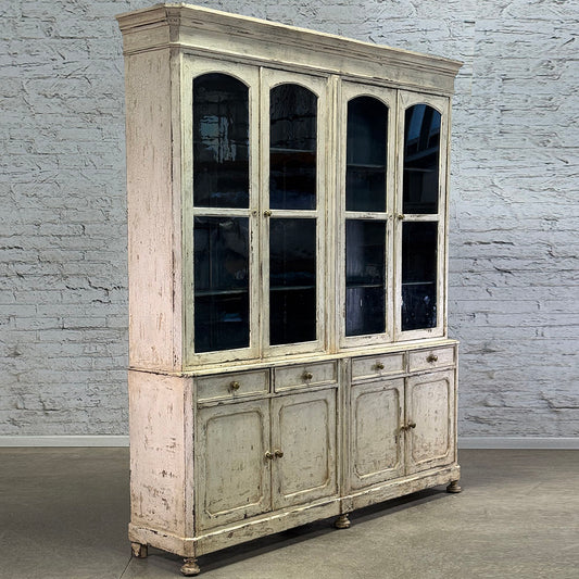 Antique Painted Glazed Top Cupboard c.1880