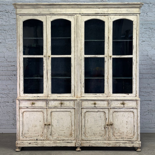 Antique Painted Glazed Top Cupboard c.1880